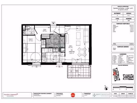 appartement 2 pièces 54 m²