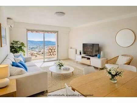 appartement traversant grasse 2 pièces 60 m2 terrasse vue panoramique et mer  parking et c