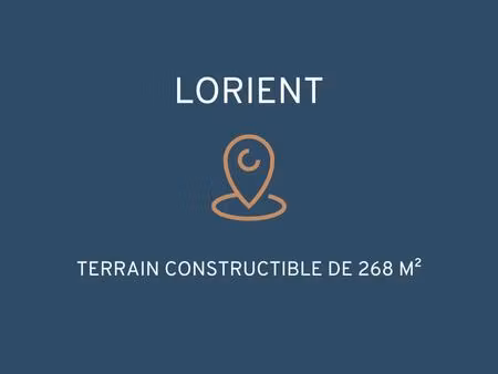 lorient : terrain constructible de 268m2 proche du centre-ville