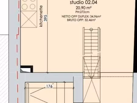 studio duplex flambant neuf avec jardin commun dans la rési