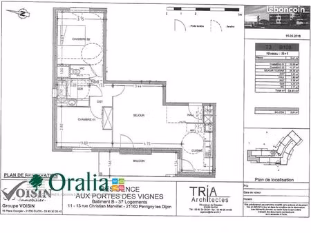 appartement 3 pièces 59 m²