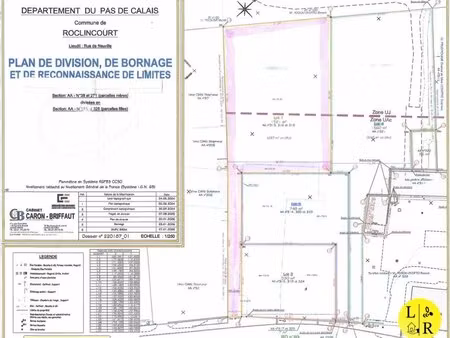 en vente terrain constructible 15 21 ares – 153 000 € |roclincourt