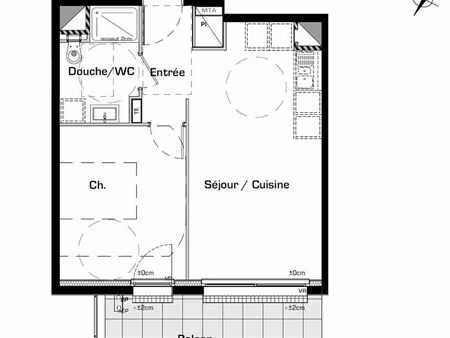 f2 neuf de 41 m² à montigny-lès-metz avec place de parking privée en sous-sol (660 /mois +