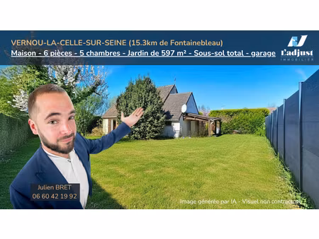20mn de fontainebleau. maison familiale au calme avec jardin  sous-sol total et garage