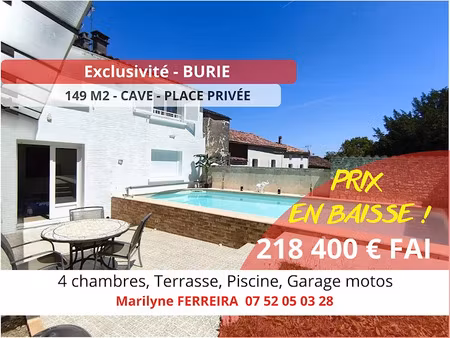 vente maison 6 pièces 148.64 m² à burie (17770)  218 400 €