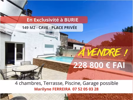 vente maison 6 pièces 148.64 m² à burie (17770)  228 800 €