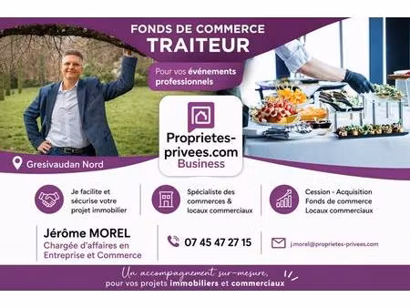 fonds de commerce : traiteur  12% rentabilité  loyer très faible   idéal investisseur