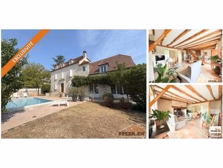 maison en pierre 201m²-7 pièces-grange-piscine