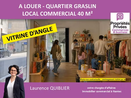 44000 nantes - local commercial 40 m² a louer  quartier graslin