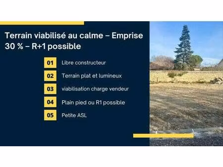terrain constructible viabilisé à vendre