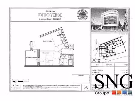 appartement 2 pièces 37 m²