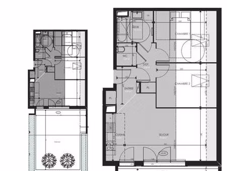 appartement 3 pièces 60 m²