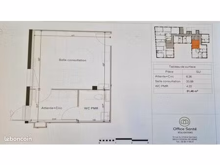 local commercial 31 m² acigne