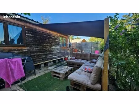 chalet cosy avec grande terrasse - cadre nature - camping 3* - proche de vienne