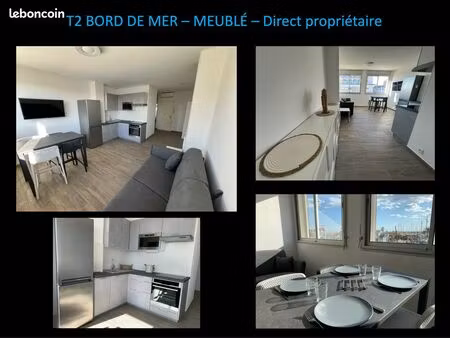 t2 - bord de mer – meublé