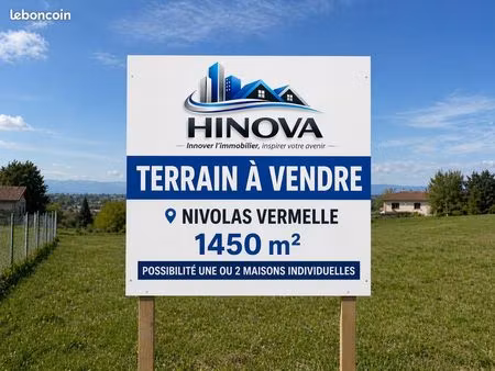 terrain 1450 m² nivolas-vermelle