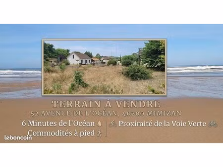 terrain à bâtir 451m² mimizan  l'océan au bout de l'avenue