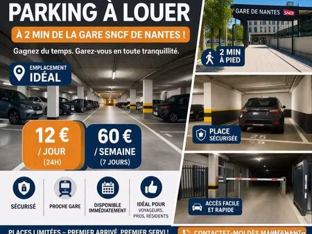 parking sécuriser face gare sncf et flixbus nantes