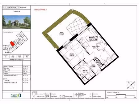 appartement 2 pièces 42 m²