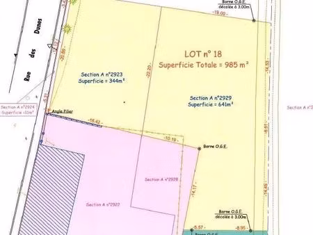 terrain 985 m² gravelines