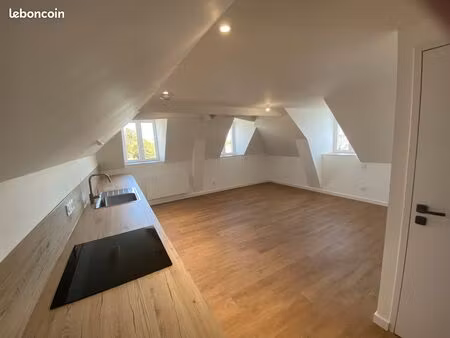 t3 rénové – 57 m² habitable (75 m² utiles) – dernier étage – vue panoramique – auray