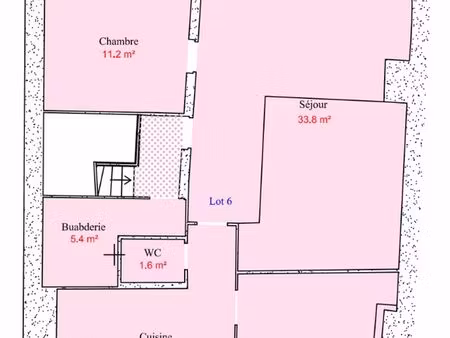 t3 traversant deux chambres sans vis à vis