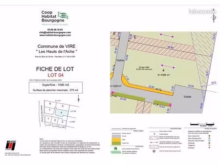 terrain 1 086 m² vire