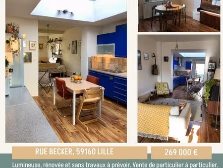 maison 5 pièces  85 m2  metro lomme-lambersart