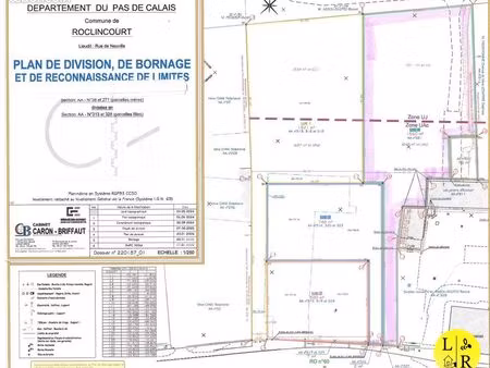 terrain 1560 m² roclincourt