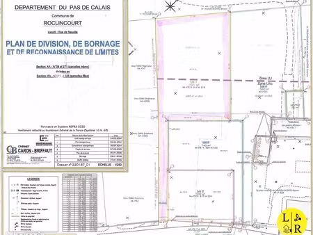 terrain 1521 m² roclincourt