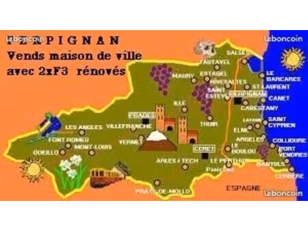 proche mer vends maison de ville rénovée avec 2 appartements f3 + extérieurs + garage