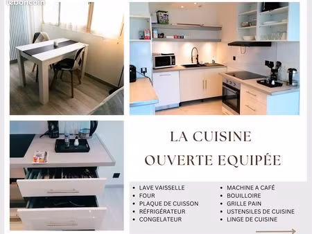 t2  terrasse et place de parking - proche suisse - lcd