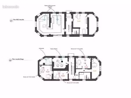 3 bureaux à louer – landrecies - à partir de 450 charges comprises