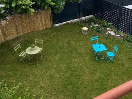 t3 exceptionnel – jardin 80m² – balcon – duplex possible pc purgé – libre cet été – petite