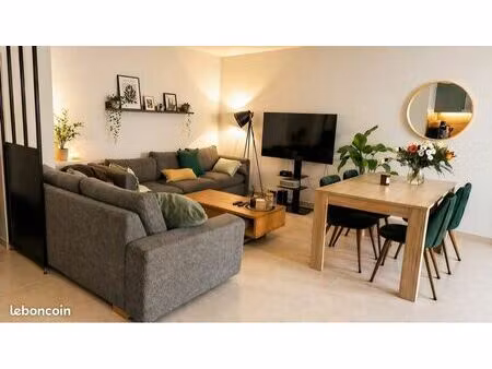 t3 meublé 72 m² + box fermé – balcon – à 10 min genève – idéal famille / expatrié