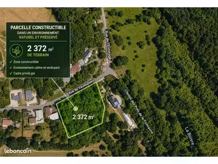 terrain constructible 2372 m² | biard | viabilisé