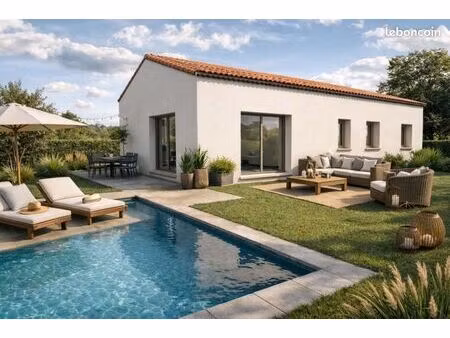 maison neuve plain-pied 107 m² à construire à petit-palais sur terrain viabilisé de 850 m²