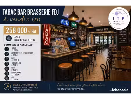 bar  brasserie  fdj  tabac 300 m² nangis
