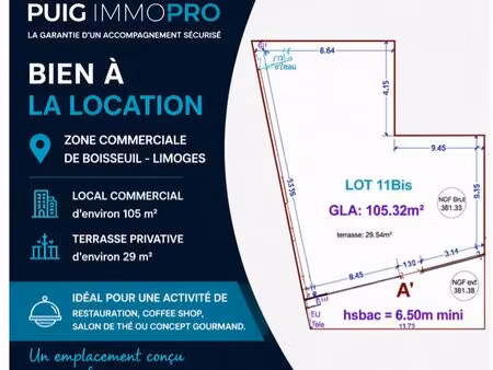 local commercial 105 m² boisseuil