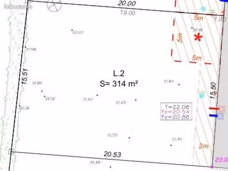 terrain constructible de 314 m²