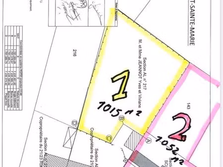 à vendre 2 terrains à bâtir + 1000m2 chacun