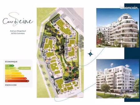 appartement 5 pièces avec terrasses neuf - colombes (91m²)