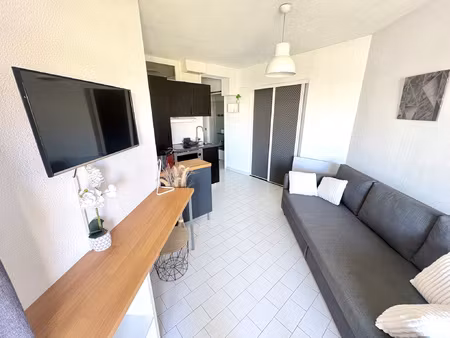 carnon plage a l'année  studio cabine meublé avec vue port