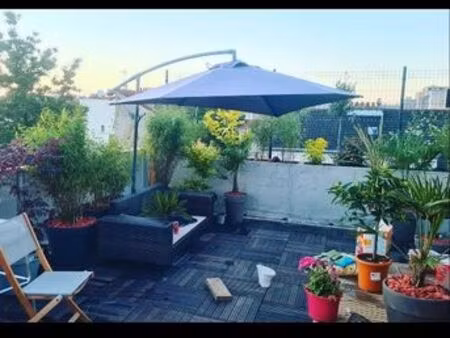 duplex saint denis t3 rooftop toit terrasse + balcon cave plein sud sans vis à vie