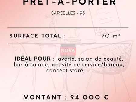 local commercial 70 m² sarcelles