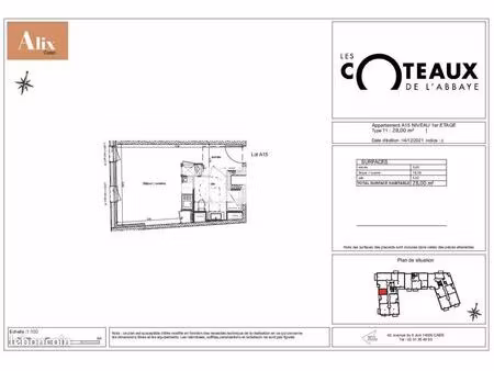 studio 1 pièce 28 m²
