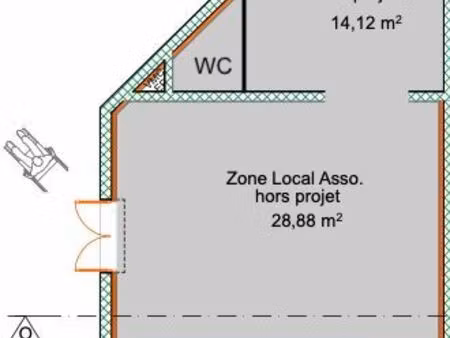 local commercial 43 m²