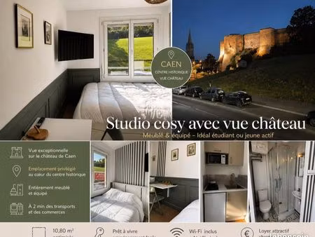 studio meublé cosy à louer - vue sur château de caen