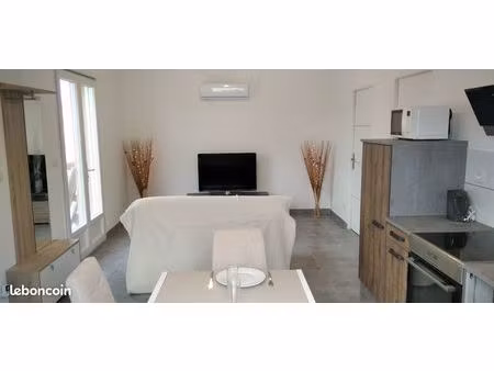 maison f2 meublée + jardin