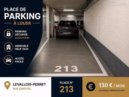parking sécurisé – immeuble neuf 2024 – levallois rue chaptal